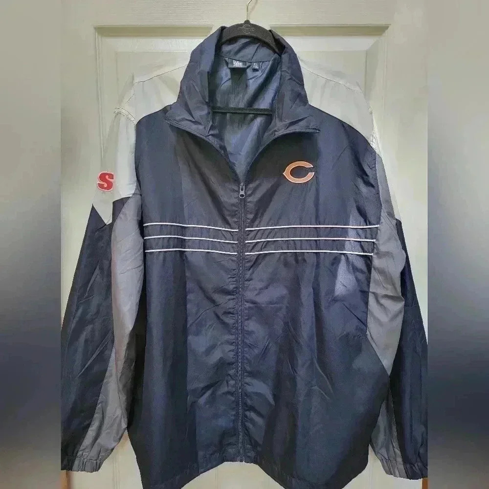 NFL Team Apparel Chicago Bears Men's Zip Up  Lightweight Jacket Size XL